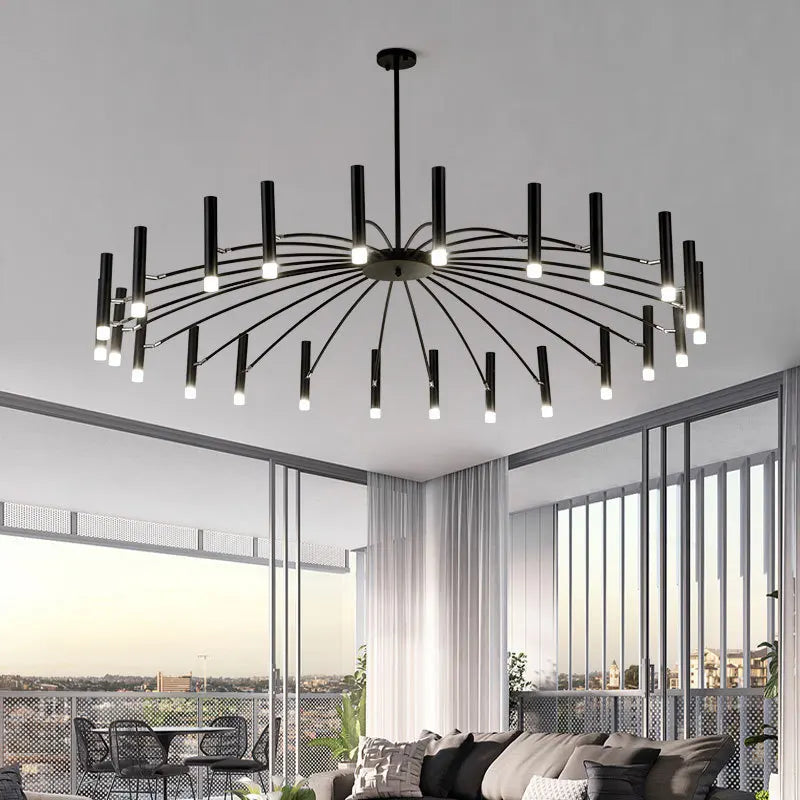 Black Chandelier Living room Foyer Hotel Large Chandelier Indoor Nordic Post Modern Loft Industiral Vintage Chandelier Lighting