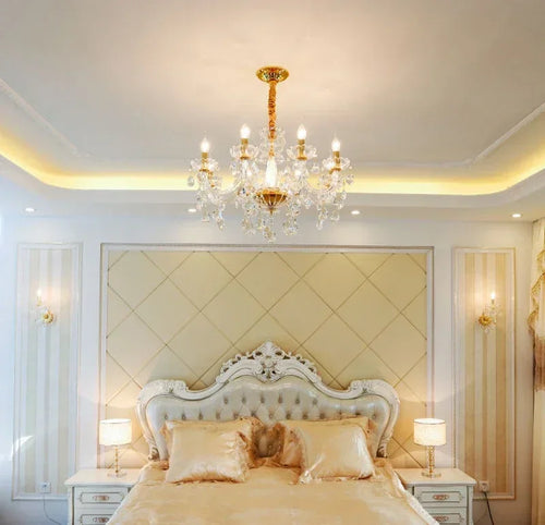 Candlestick Chandelier Lighting for Dining Room Classic Hanging Lamp Crystal Pendant  Bedroom