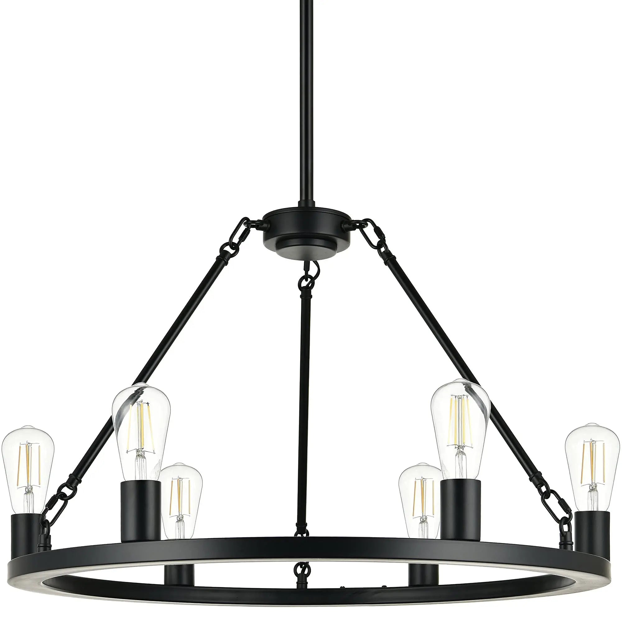 American Modern Farmhouse Chandelier Black Wagon Wheel Chandelier Living Room Bedroom Kitchen Home Lighting Decoration