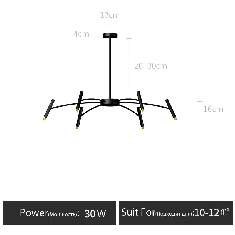 Black Chandelier Living room Foyer Hotel Large Chandelier Indoor Nordic Post Modern Loft Industiral Vintage Chandelier Lighting