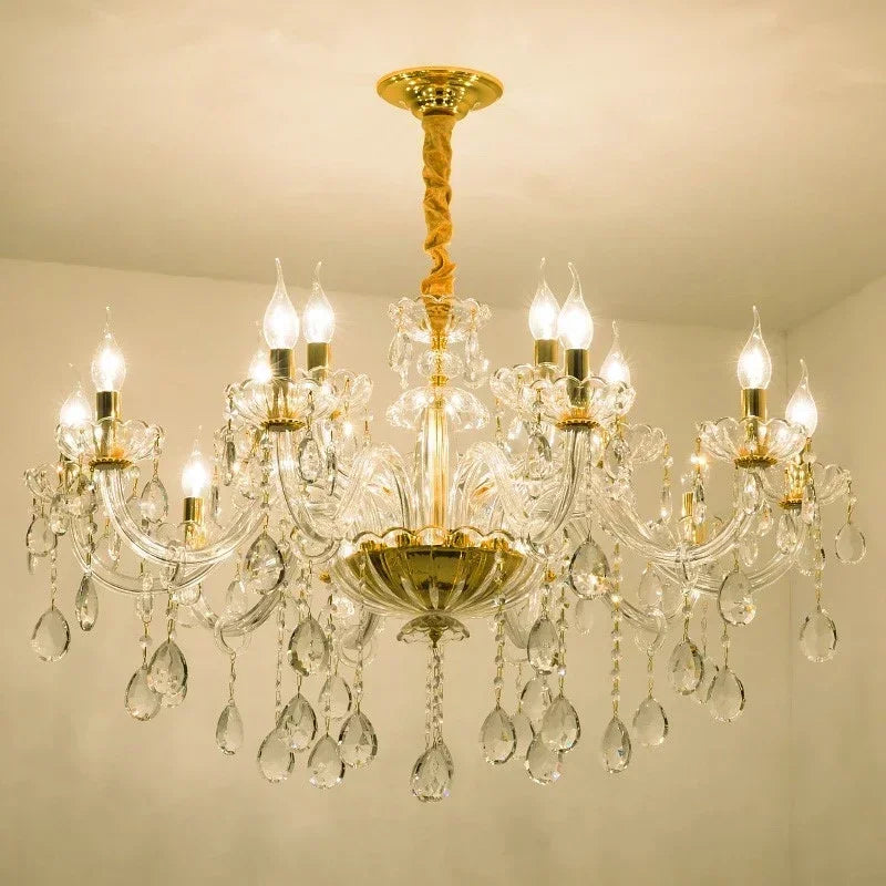 Candlestick Chandelier Lighting for Dining Room Classic Hanging Lamp Crystal Pendant  Bedroom