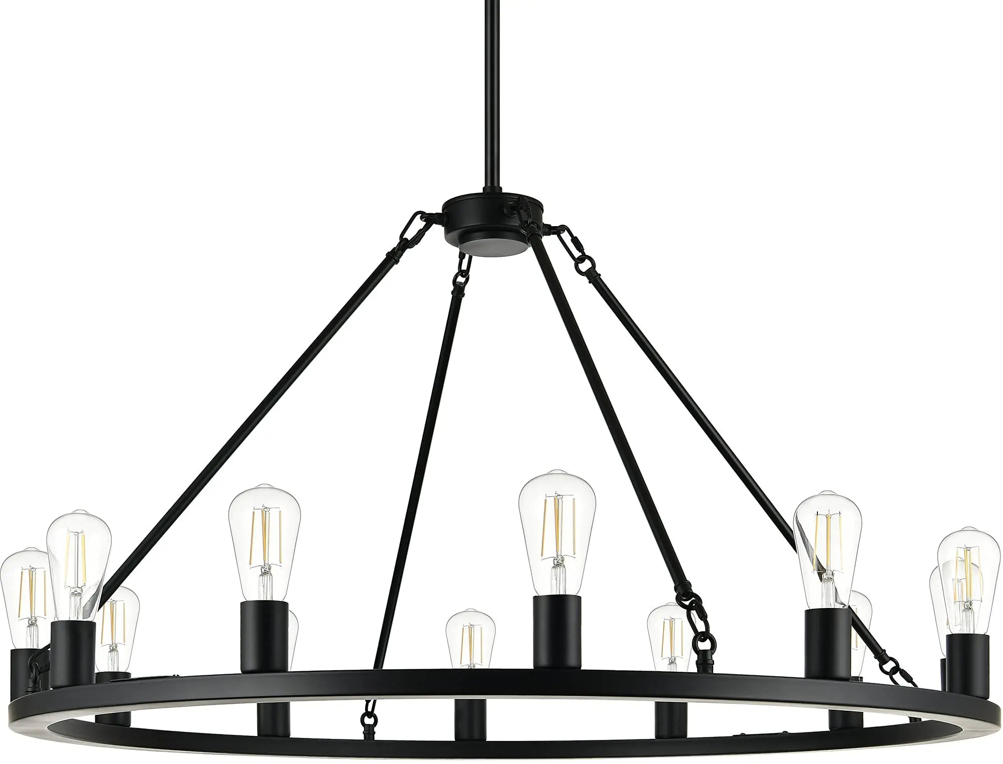 American Modern Farmhouse Chandelier Black Wagon Wheel Chandelier Living Room Bedroom Kitchen Home Lighting Decoration